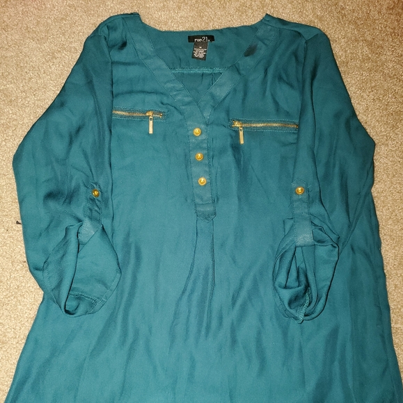 turquoise blouse forever 21